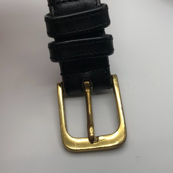 Vintage Coach Black Leather Belt Size 38 Brass Buckle 1 Inch Made in NYC main image 4